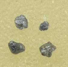 Raw diamond 0.79tcw 4 pcs lot gray black sparkling natural irregular shape jewel