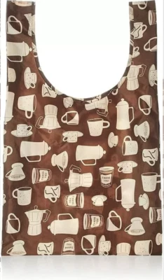 NEW BAGGU Eco Bag Standard Pattern Coffee Limited Japan reusable bag