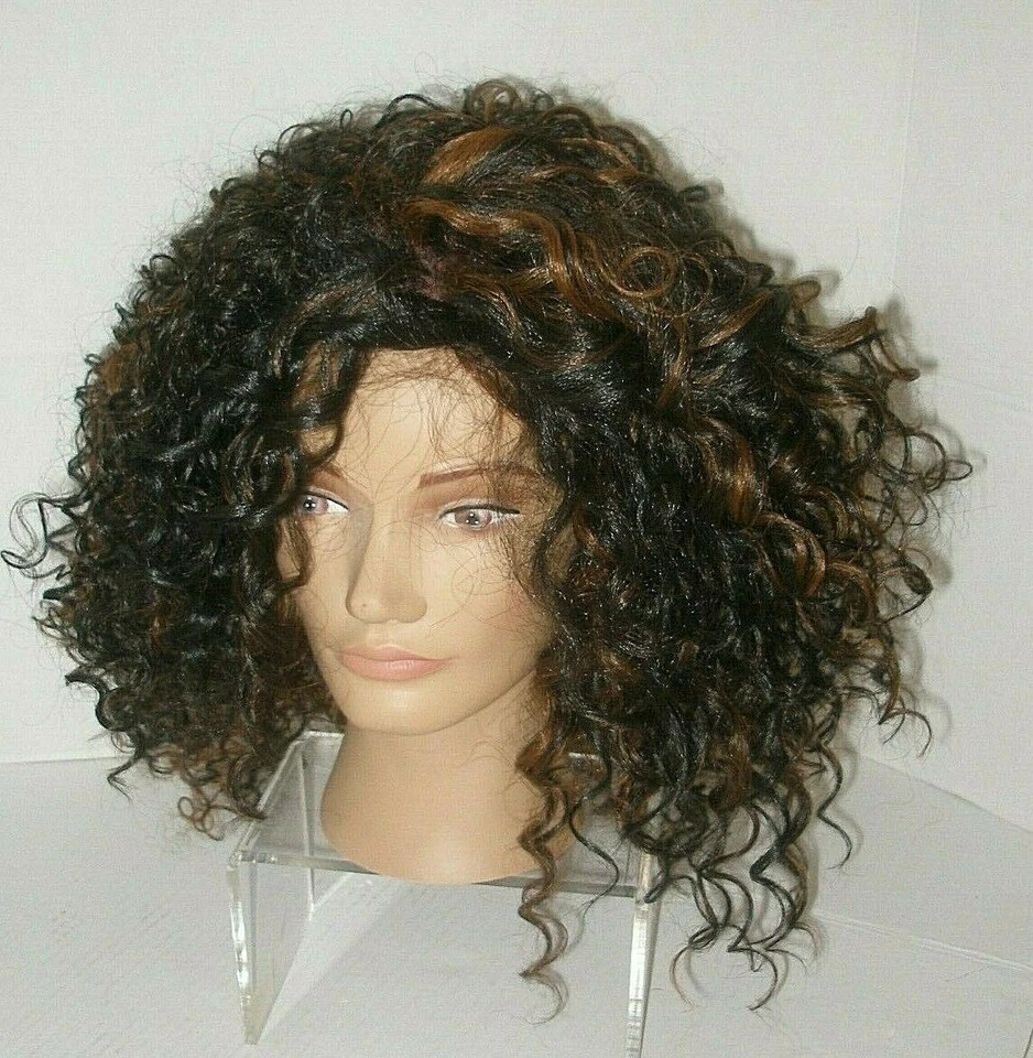 Peluca para mujer marrón oscuro y castaño rojizo rizada hasta los hombros rizos mucho cuerpo NUEVO Foto 3 de 4