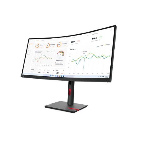 Lenovo ThinkVision T34w-30 34" Wide Quad HD LED Curved Monitor Aspect Ratio 21:9 - Picture 3 of 4