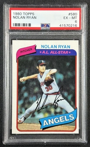 NOLAN RYAN PSA 6 1980 TOPPS #580 ALL-STAR ANGELS 216