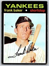 1971 Topps FRANK BAKER #213 New York Yankees Rookie RC slight bend
