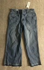 NWT Vigoss Dylan Women's Wide Leg Blue Distressed Jeans Size 31