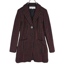 Christian Dior Wool Stripe Tailored Bar Jacket Size 7 Black Red from Japan