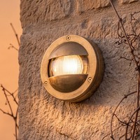 Wetterfeste Wand Lampe Aus Messing IP64 Ø14Cm Maritime Leuchte Terrasse Haus TüR