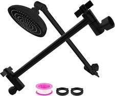Shower Head Extension Arm 9 Inch Adjustable Shower Riser for Height  Angle, G1/