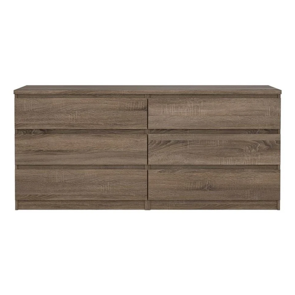 Cômoda dupla Tvilum Scottsdale contemporânea madeira mogno 6 gavetas - Imagem 2 de 4