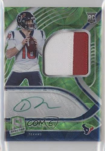 2021 Panini Spectra Neon Green Prizm /35 Davis Mills RPA Rookie Patch Auto RC