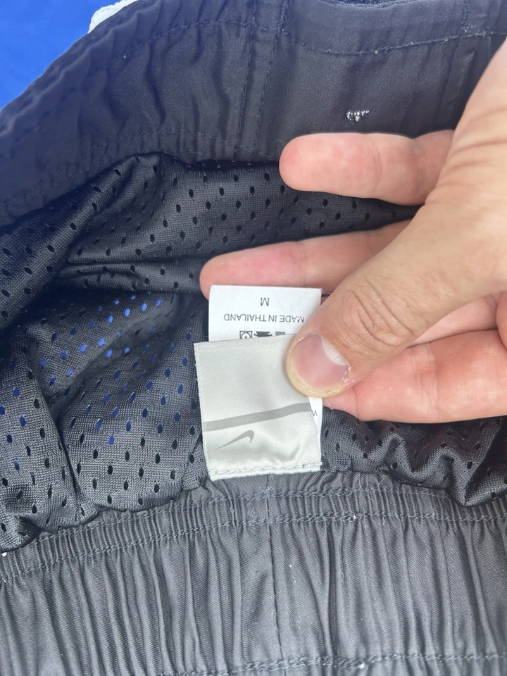 Vintage Nike Men’s Medium Swim Boxing Trunk Shorts Swoosh Blue White Gray Tag - Image 4 of 4