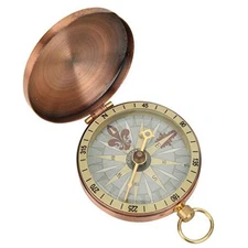 Vintage Pocket Compass, Classic Camping Watch Flip Compass Portable Survival 