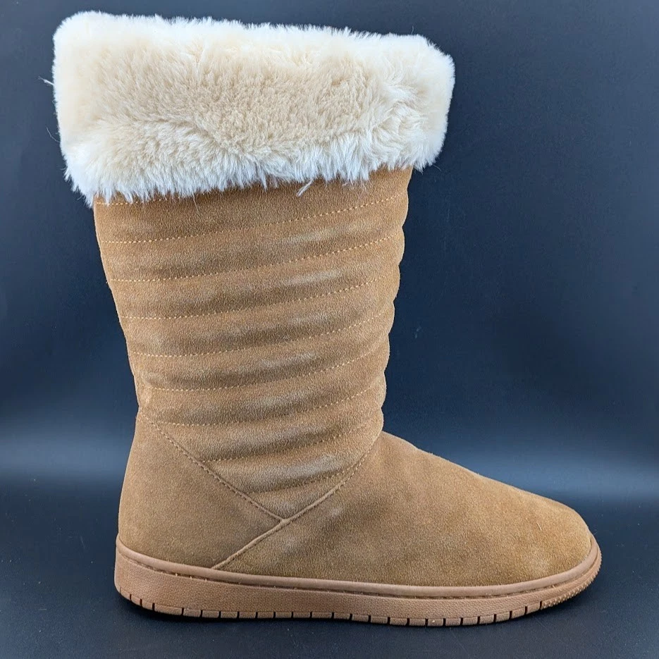 New Style & Co. Mujeres Talla 8M Botas Acolchadas Cuero Superior Castaño con Piel Sintética Foto 2 de 4