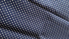 HEAVY WEIGHT COTTON--NAVY AND WHITE POLKA DOT--5/8 YARD