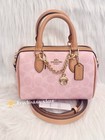 Coach Mini Rowan Crossbody Bag In Signature With Charms in Powder Pink CEK79