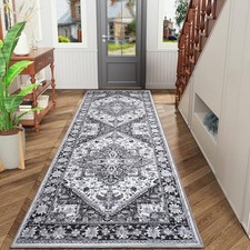  2x6 Hallway Gray Runner Rug for Entryway Indoor Kitchen Runner 2 x 6 Feet Grey