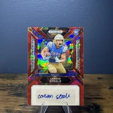 2024 Panini Prizm Draft Picks- Sensational Signatures Carson Steele Red Ice Auto