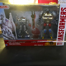 Hasbro Transformers Silver Knight Optimus Prime & Grimlock Set Light Up Sword