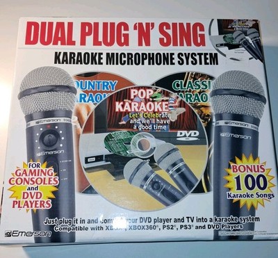 Emerson Dual Plug N Sing Karaoke Microphone System Gaming Consoles & DVD