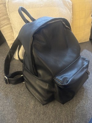 Brandy Melville Black Backpack with Zip Closure, Outer Pockets, Silver Hardware