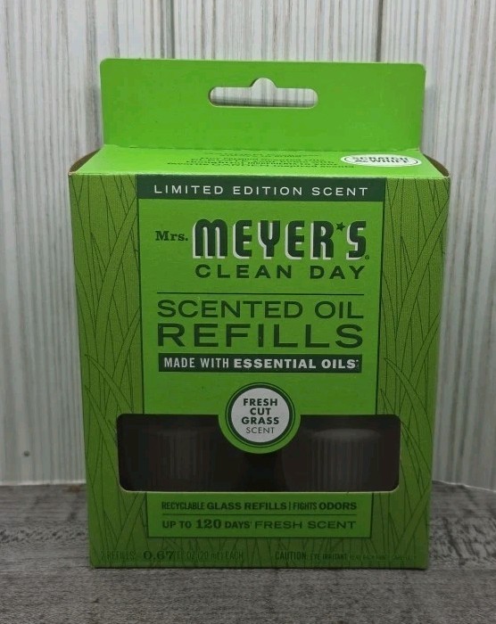 Clean Cap Cut Text Mrs Meyers Clean Day Scented Oil Refill Fresh Cut Grass 2 Refills. 2 ...