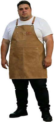 plus Size Canvas Workshop Apron for Men Women with Three Large Pockets, Ideally