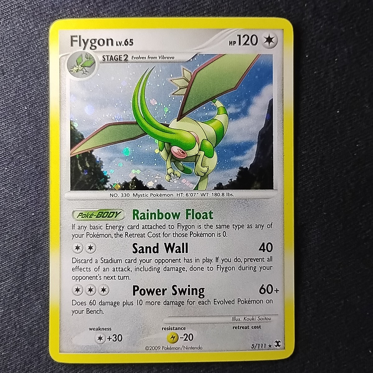 Pokémon TCG Flygon 5/111 Rising Rivals Holo Rare Swirl NM