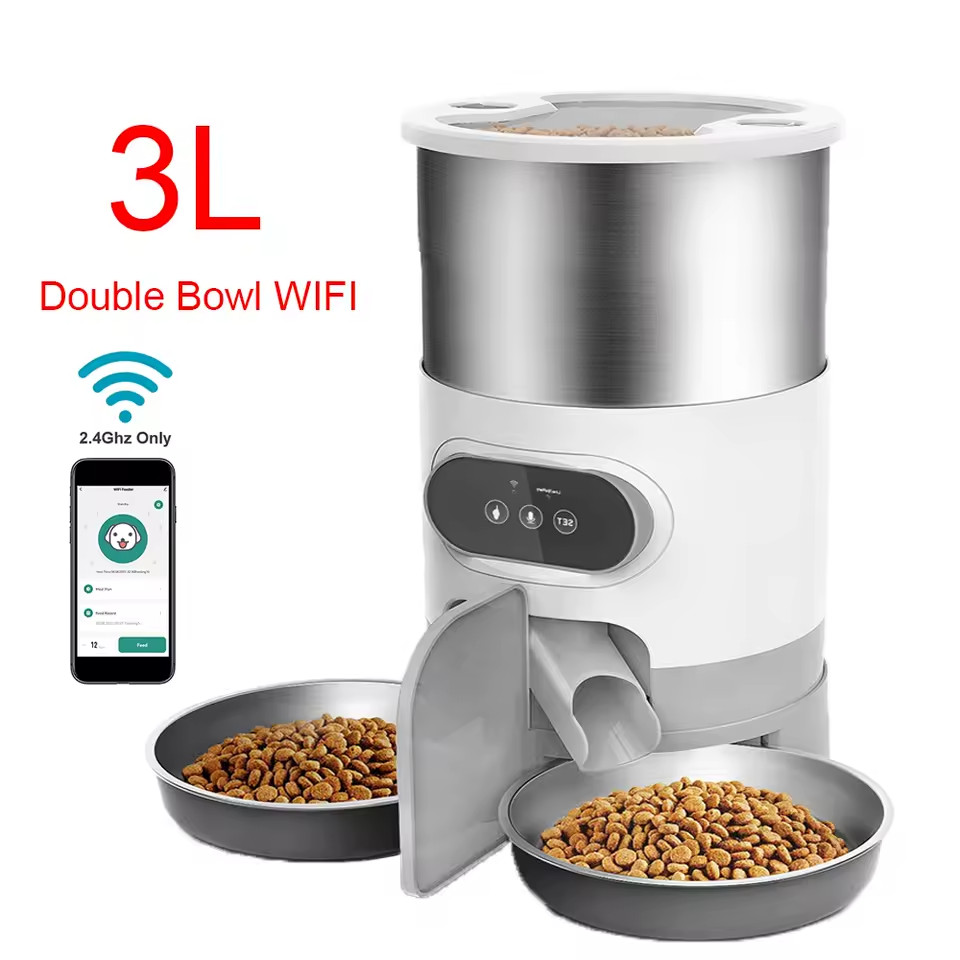 Distributeur croquettes WiFi intelligent 3L en ABS alimentaire premium