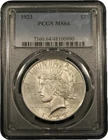 1923 PEACE SILVER DOLLAR PCGS MS64 NICE PQ - C14