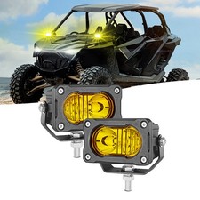 2 3" LED Work Pods Light Bar Amber Fog Light Offroad Driving Combo Truck ATV UTV