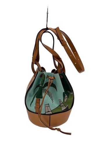 LOEWE Balloon Bag Easter Island Shoulder Bag Leather BRW Allover