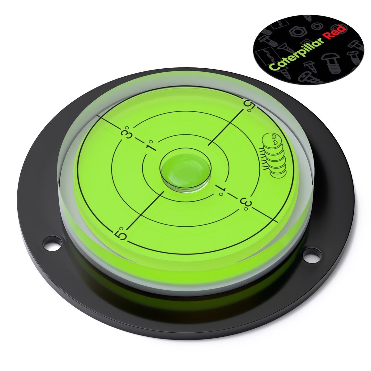 Livella Sferica Caterpillar - Diametro 60mm, Liquido Verde, In Acrilico Per Superfici - Foto 11