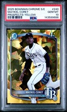 /75 MAYKEL CORET 2025 BOWMAN CHROME SAPPHIRE YELLOW 1ST RAYS #BCP-240 PSA10🔥