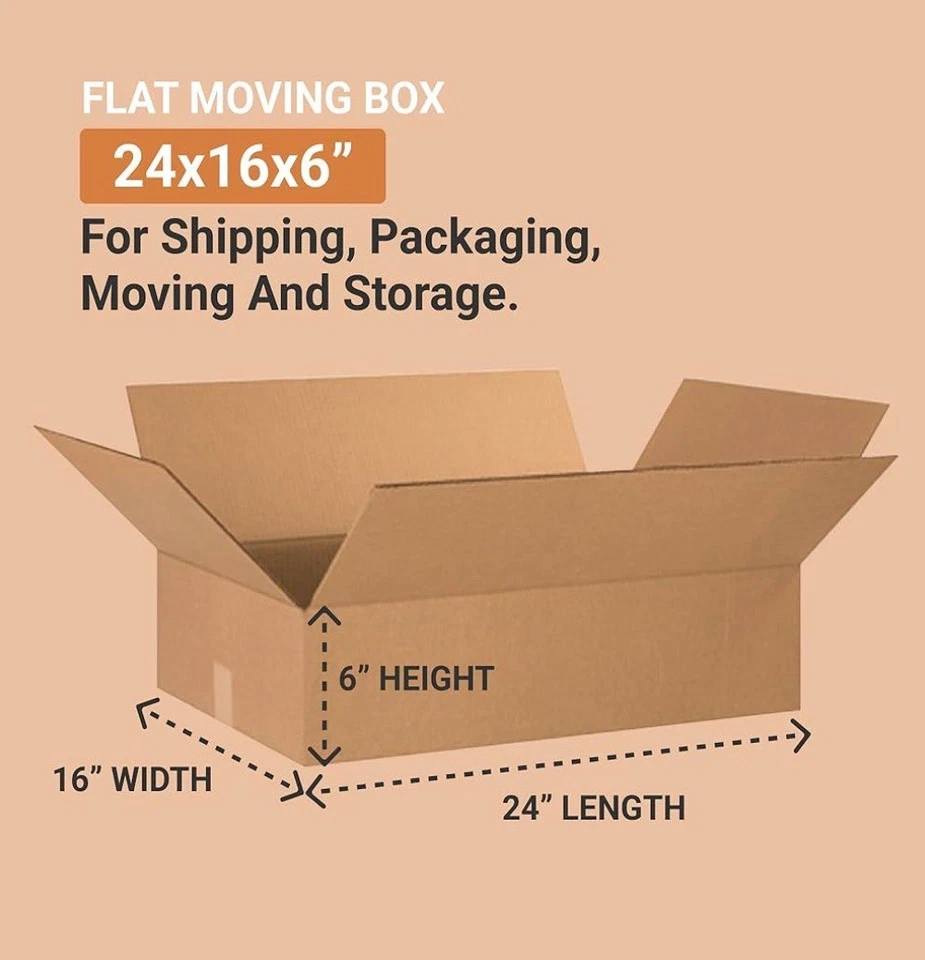 AVIDITI Shipping Boxes Flat 24"L x 16"W x 6"H, 12-Pack | Corrugated Cardboard - Image 4 of 4