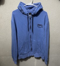 Amazon AWS reInvent Hoodie Mens XL Blue Full Zip Hooded Sweatshirt Pockets