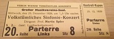 Vintage Symphony concert ticket Wien Austria 1929