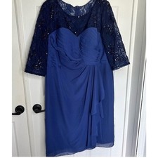 JJ  s House Navy Blue 3/4 Sleeve Embellished Mother Of Bride/groom Dress 20 Plus