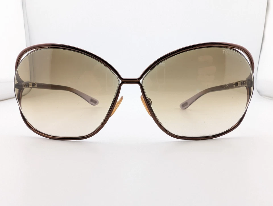 Tom Ford Sunglasses, Large Black Butterfly Frames, Chocolate Brown, Metal - Image 2 of 4