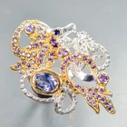 Handmade Natural Iolite Ring 925 Sterling Silver Size 8 /R440479