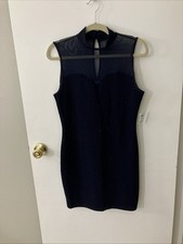 Charlotte Russe NWT Large Vegas Baby Party Dress Dark Blue Glitter Sleeveless