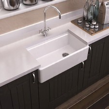Farmhouse Apron Front Fireclay Workstation Sink, 33"