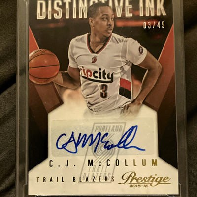 Panini 2015-16 Prestige Distinctive Ink Signatures C.J. McCollum Auto /49