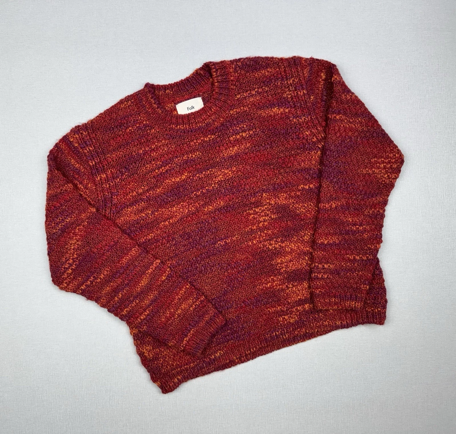 Men’s Folk Acrylic Wool Sweater Crew Neck Pullover size 3