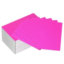 300 Pack Metal Business Cards Blank, 0.21mm Thick 3.4x2.1 Inch Aluminum, Purple