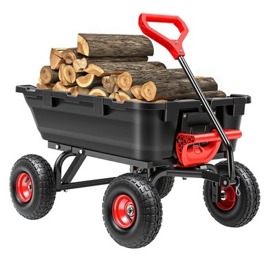 Autodaya 900LB Garden Dump Cart, 2026 Upgraded Heavy Duty Wheelbarrow Cart wi...