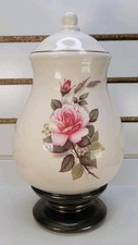 Large Ceramic Cremation Urn 13 Pink Rose Floral Memorial Bottom Access