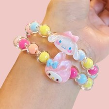 Kawaii Stretch Bead Bracelets Set Of 2 My Melody Cinnamoroll Girls Small Wrist