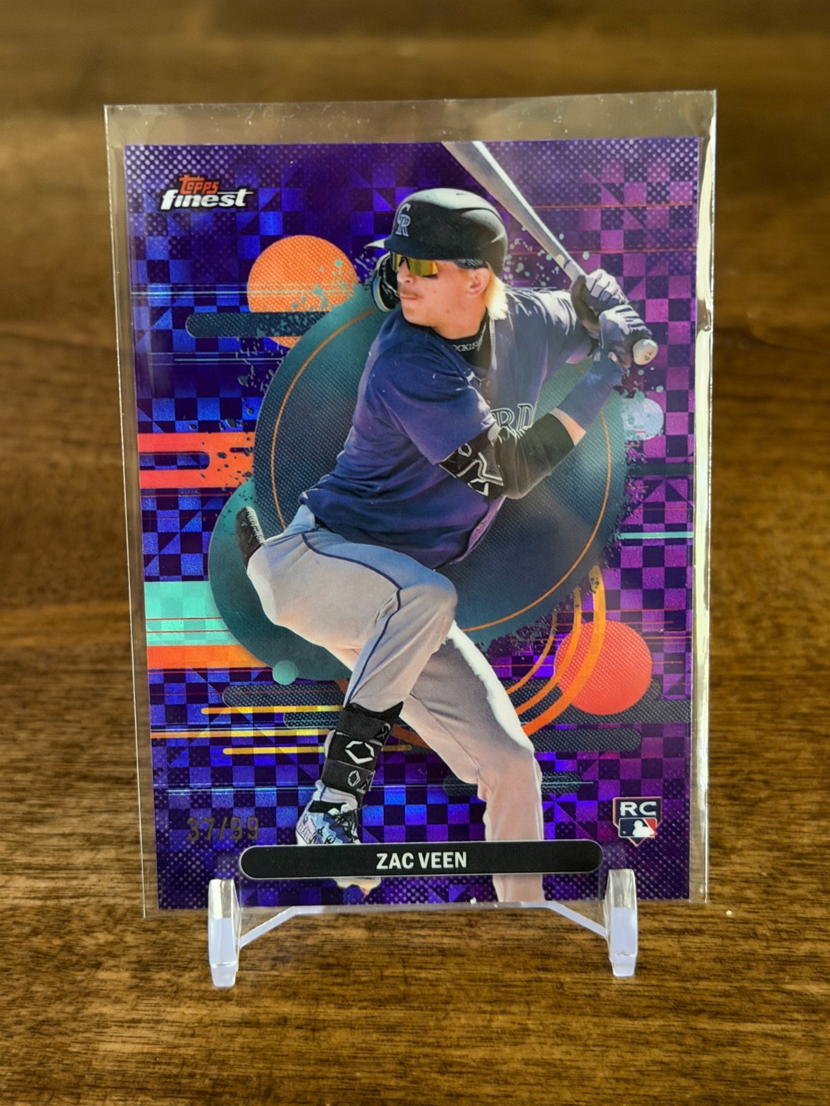 2025 Topps Finest Zac Veen Uncommon Purple Checkerboard Refractor /99