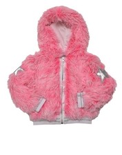 MIA Girl Fluffy Shag Pink Star bomber Jacket, size 5, new Mia New York