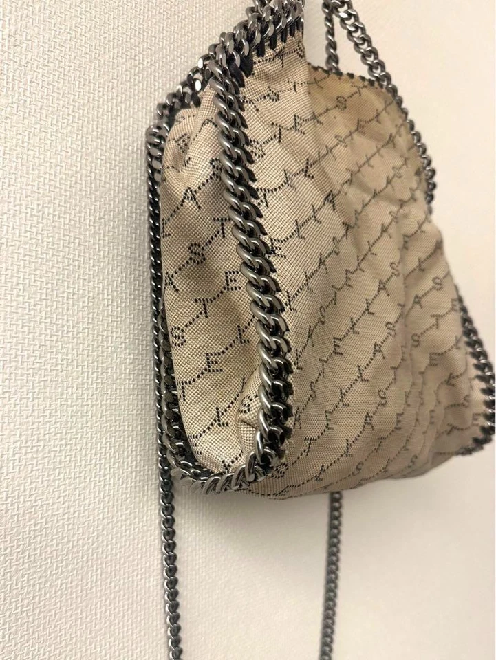 Stella McCartney Falabella цепочка наплечная сумка холст бежевый монограмма б/у - Изображение 4 из 4
