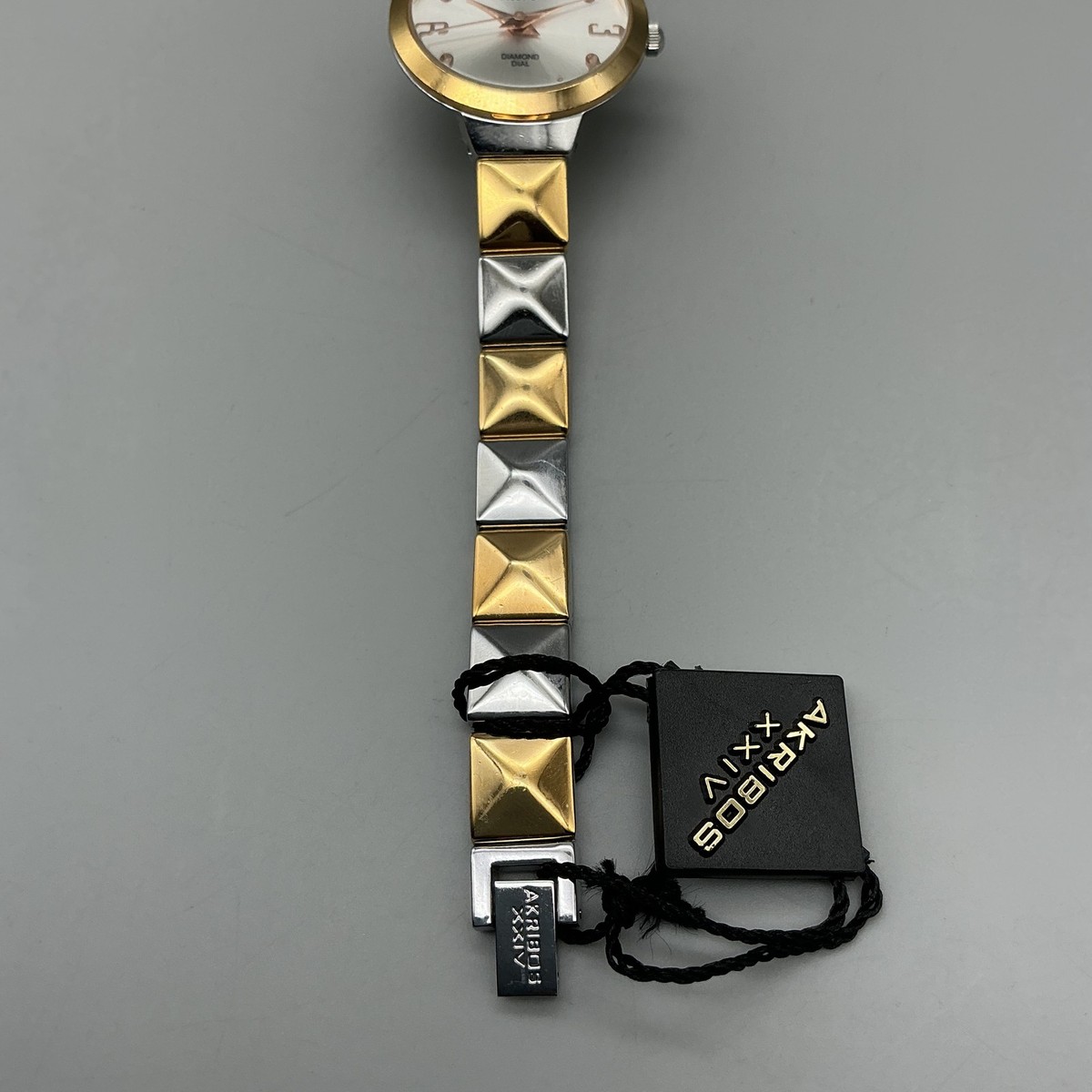 AKRIBOS XXIVTwo-tone Diamond Ladies Watch Akribos XXIV Diamond Womens Watch 30mm Two Tone Bracelet New  main image 4