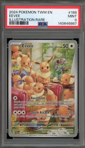 Pokemon Eevee Twilight Masquerade Illustration Rare #188 PSA 9 Mint